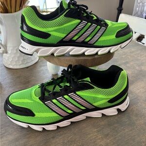 Adidas Neon Green and Black Athletic Sneakers